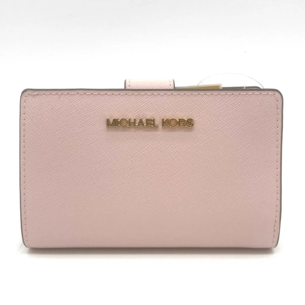 Michael Kors Medium Bifold Zip Chain Wallet Powder Blush (NWT)